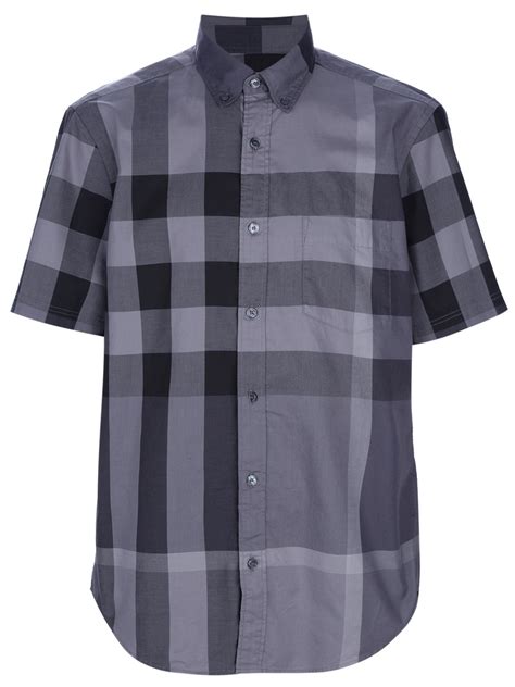 short sleeve button up burberry|burberry gray short sleeve shirt.